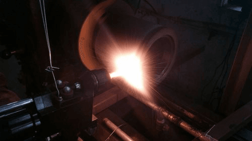 The ball of the ball valve is hot-sprayed